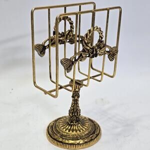 Vintage Gold Gilt Pedestal Letter / Mail Sorter (Hollywood Regency, 1950s–1970s)